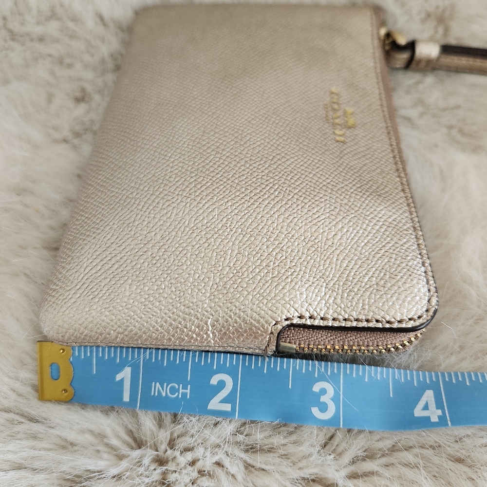 Lk NEW COACH Zipper Wristlet Wallet Pouch +2 Free Satin Twillys - Picture 9 of 10